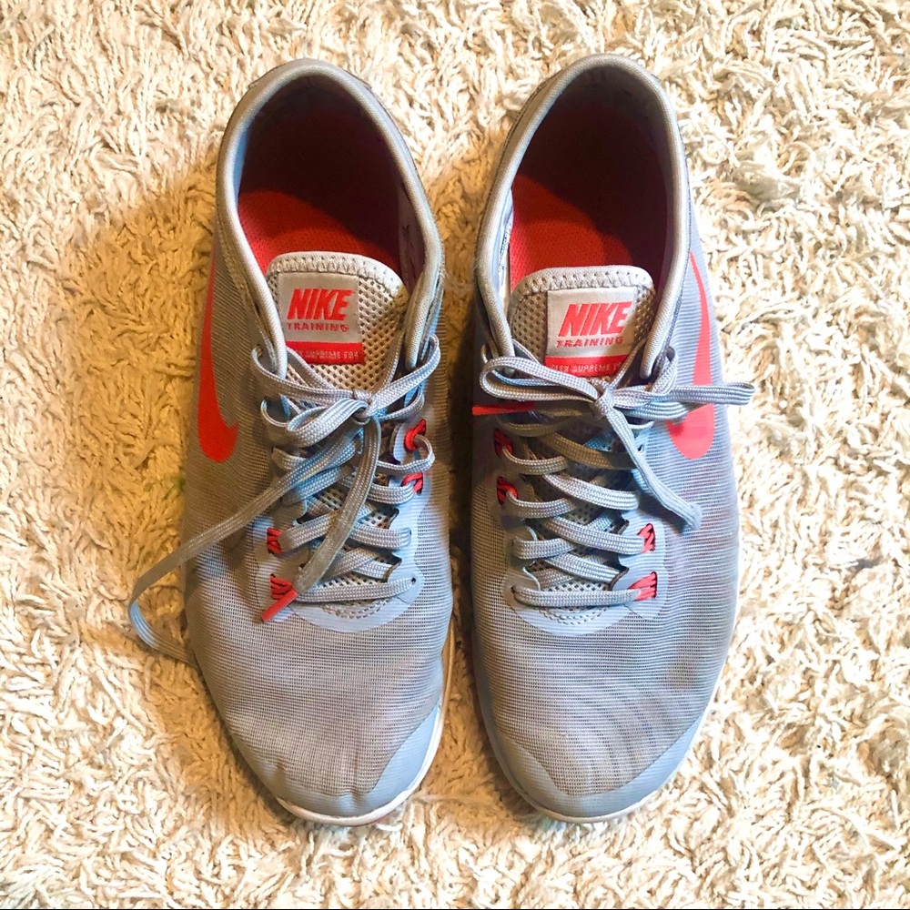 Nike Grey and Pink Sneakers - Size 9
